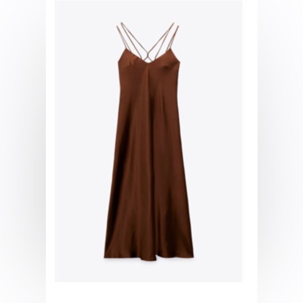Zara brown slip dress